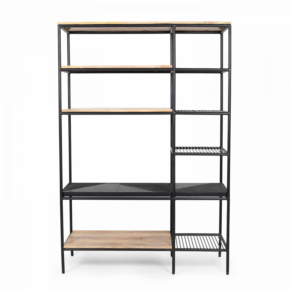 BÜCHERREGAL, Schwarz - Schwarz, Naturmaterialien (109/40cm) - Oviala