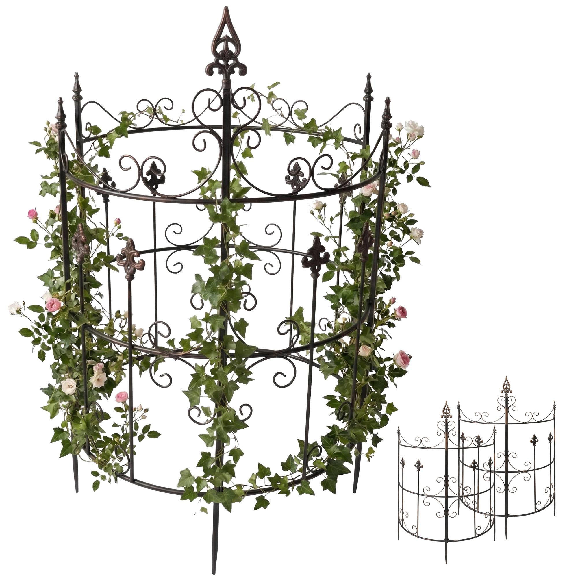 RANKGITTER Hugo 2er Set 73x33x123cm Metall Bronze Rankhilfe - Bronzefarben, Metall (73/123/33cm) - DELUKE