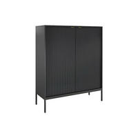 HIGHBOARD mit 2 Türen - Schwarz - LIOUBA - Schwarz, Holz (104/125/39cm) - Pascal Morabito