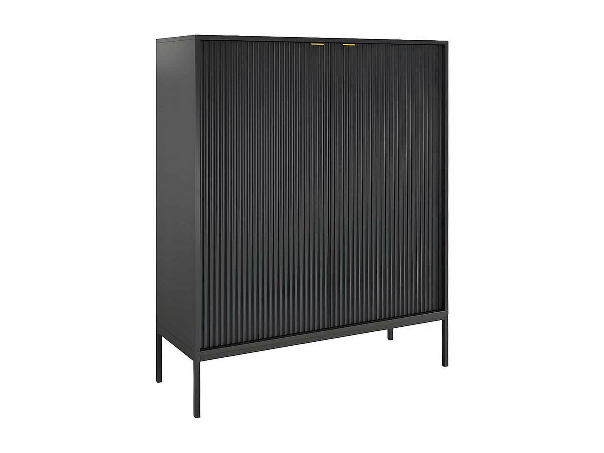 HIGHBOARD mit 2 Türen - Schwarz - LIOUBA - Schwarz, Holz (104/125/39cm) - Pascal Morabito