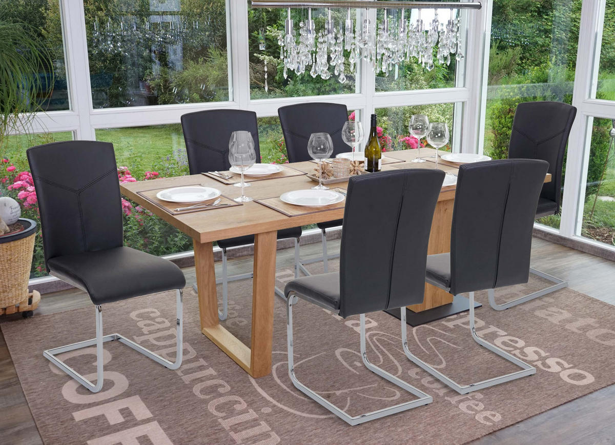 ESSZIMMERSTUHL Schwarz 6er-Set - Schwarz, Textil (43/94/60cm) - MCW