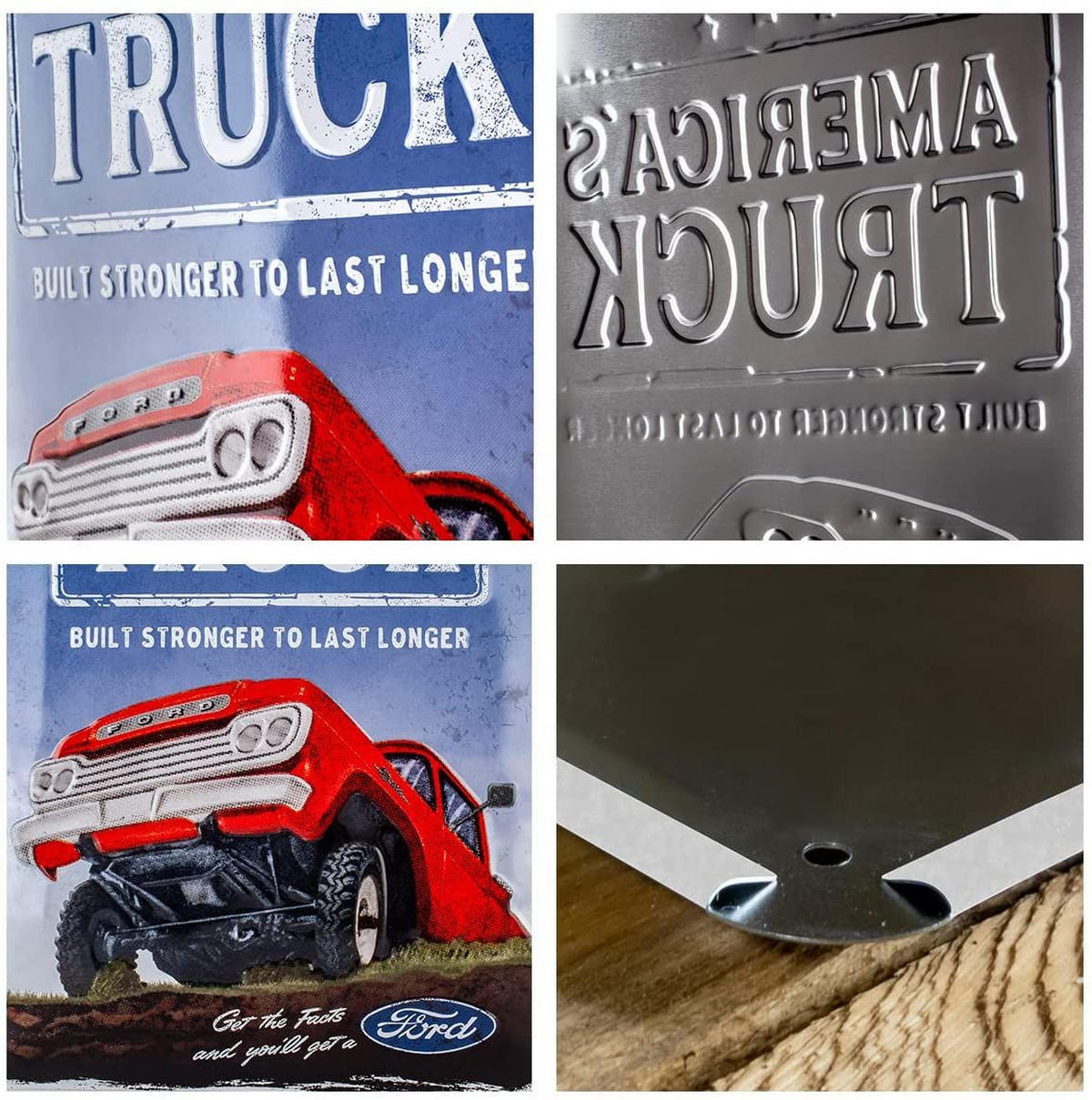 BLECHSCHILD 30/40 cm Ford America's Truck F100 - Multicolor, Metall (30/40/0.2cm) - Nostalgic-Art