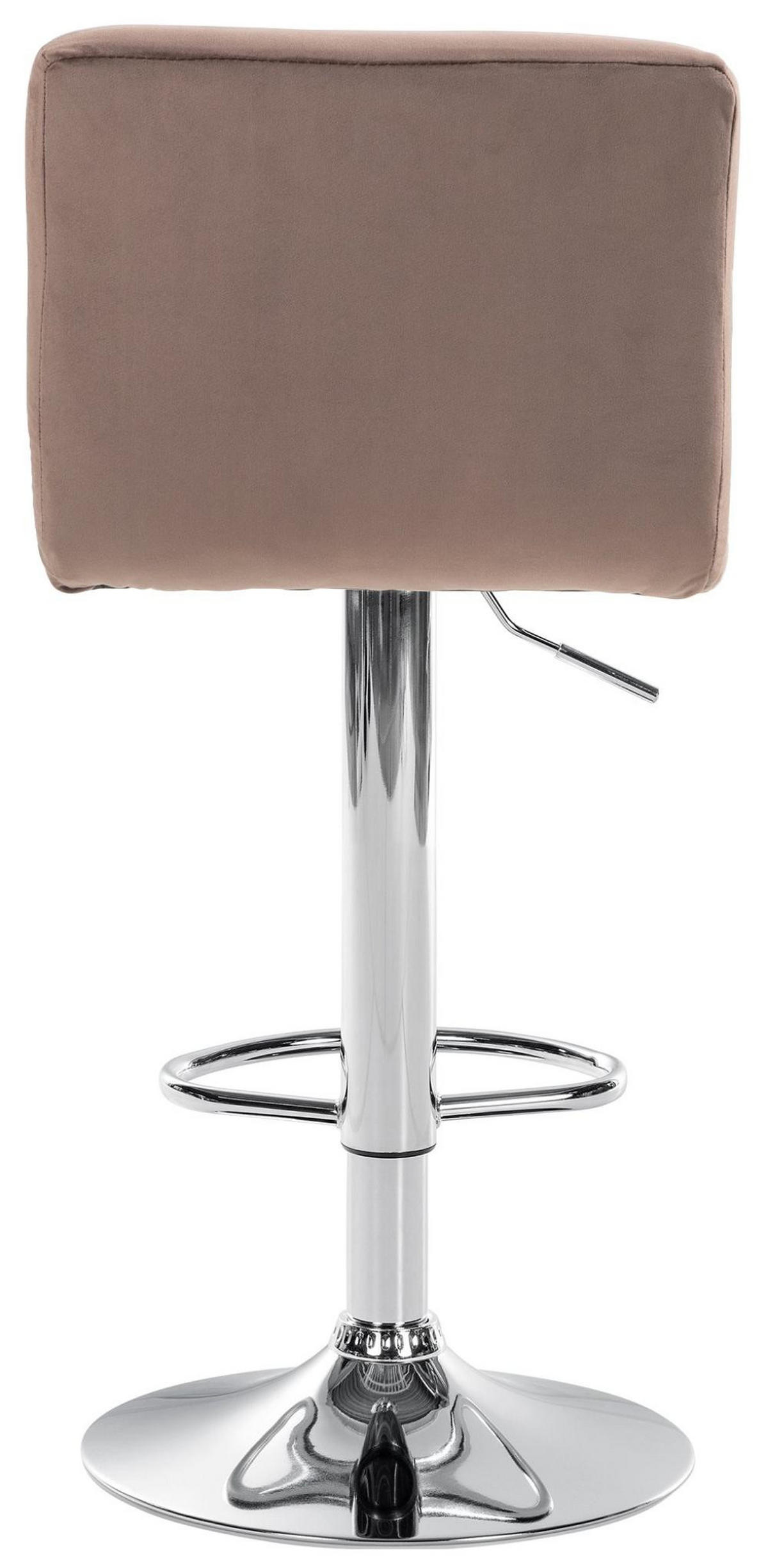 BARHOCKER 2er Set Samt braun - Chromfarben/Braun, Textil/Metall (46/94/47cm) - CLP