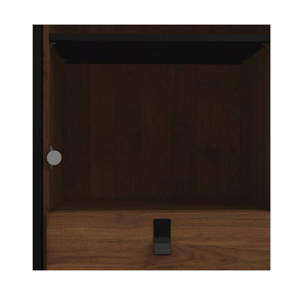 VITRINE Rye Schwarz 102/40/162 cm - Schwarz, Holzwerkstoff (102/162/40cm) - ebuy24