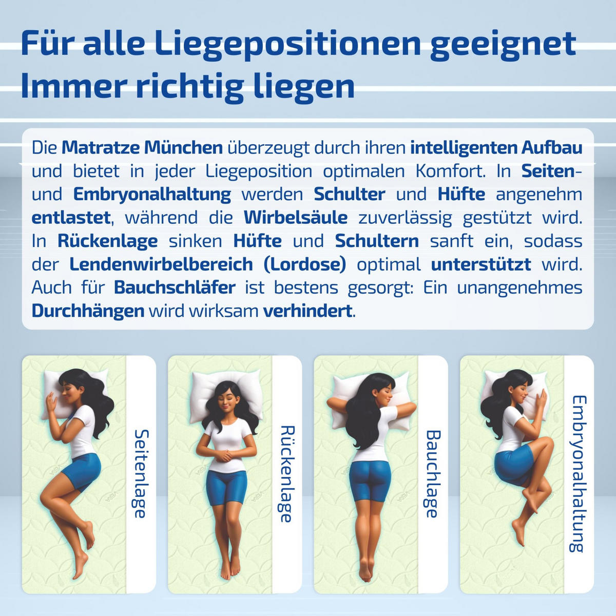 TASCHENFEDERKERNMATRATZE München 100 x 200 cm 23 cm Höhe H2 1000 Federn 7 Zonen - Weiß, Textil (100/200cm) - Matratzen Perfekt