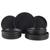 GESCHIRRSET 12-tlg. Casa Nova 4 Personen - Schwarz, Keramik (27/1.7/27cm) - Butlers