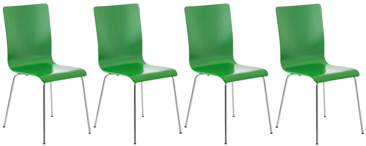 BESUCHERSTUHL Apeldoorn - 2er Set grün - Grün, Holz (43/87/47cm) - TPFLiving