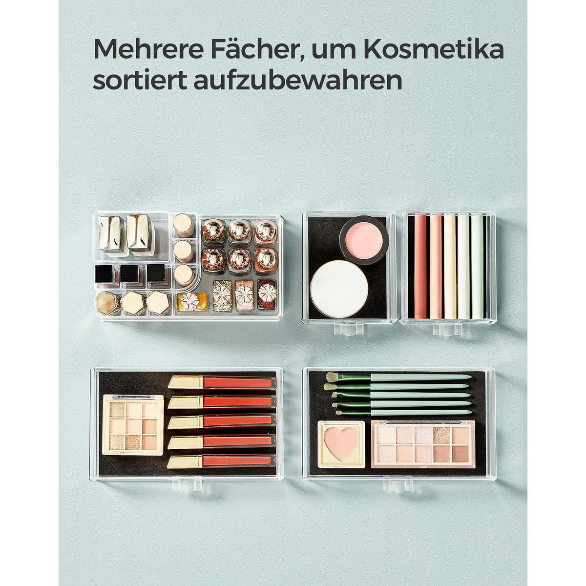 KOSMETIK-ORGANIZER JUBA - Transparent, Kunststoff (23.5/18.7/14cm) - Hansiro