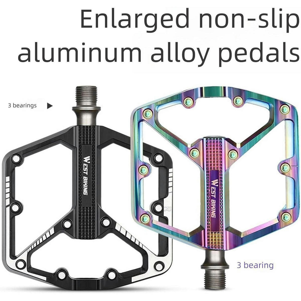 FAHRRADPEDALE Aluminiumlegierung Plattform Schwarz - Schwarz, Metall (13.2/1.5/23cm)