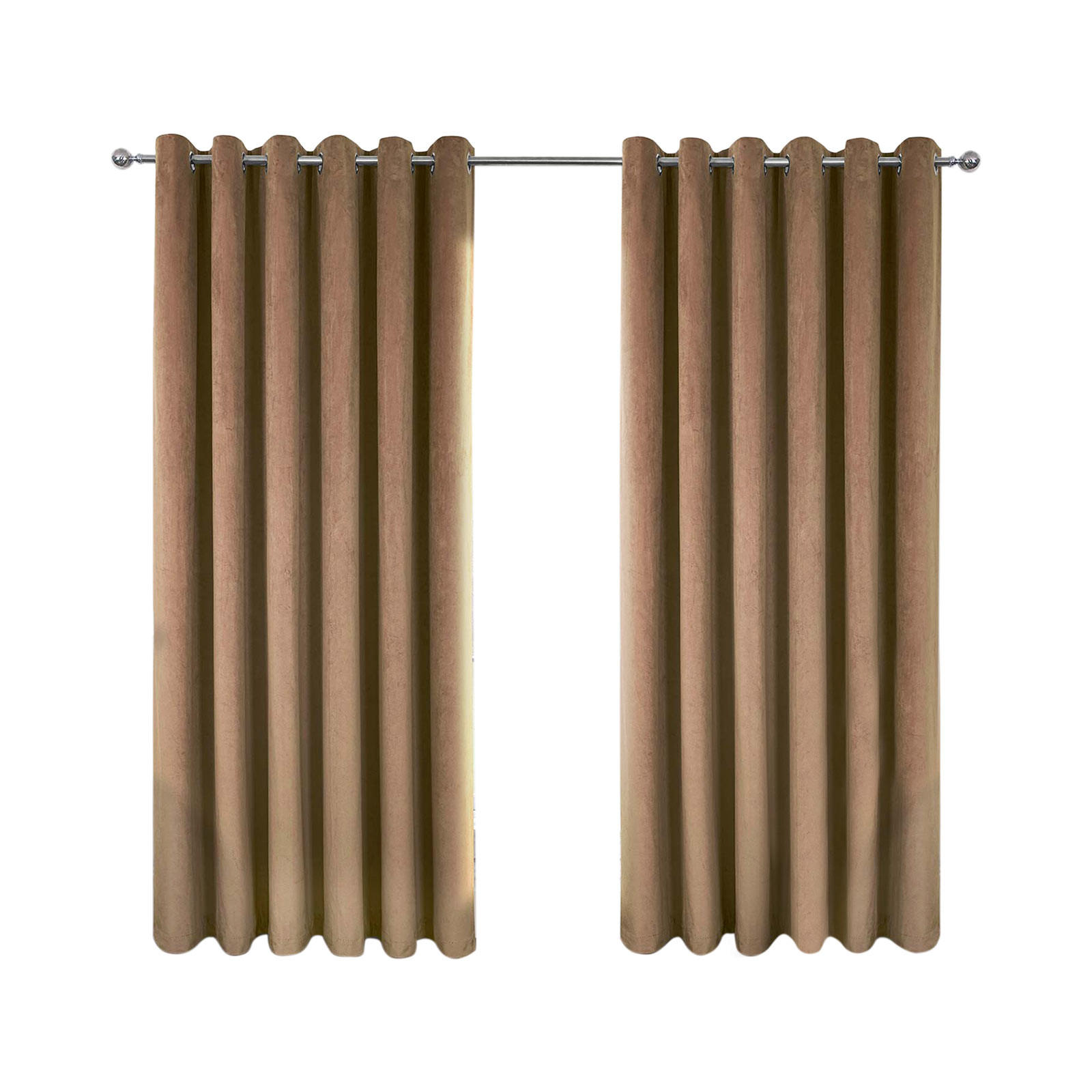 VERDUNKELUNGSVORHÄNGE Samt mit Thermo-Funktion, 117/137 cm - Beige, Textil (117/137cm) - Homescapes