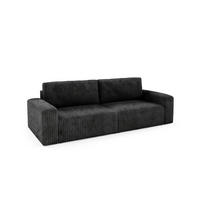 SOFA Angela 3 Sitzplätze Schwarz - Schwarz, Holz (252/86/105cm) - Petits-meubles