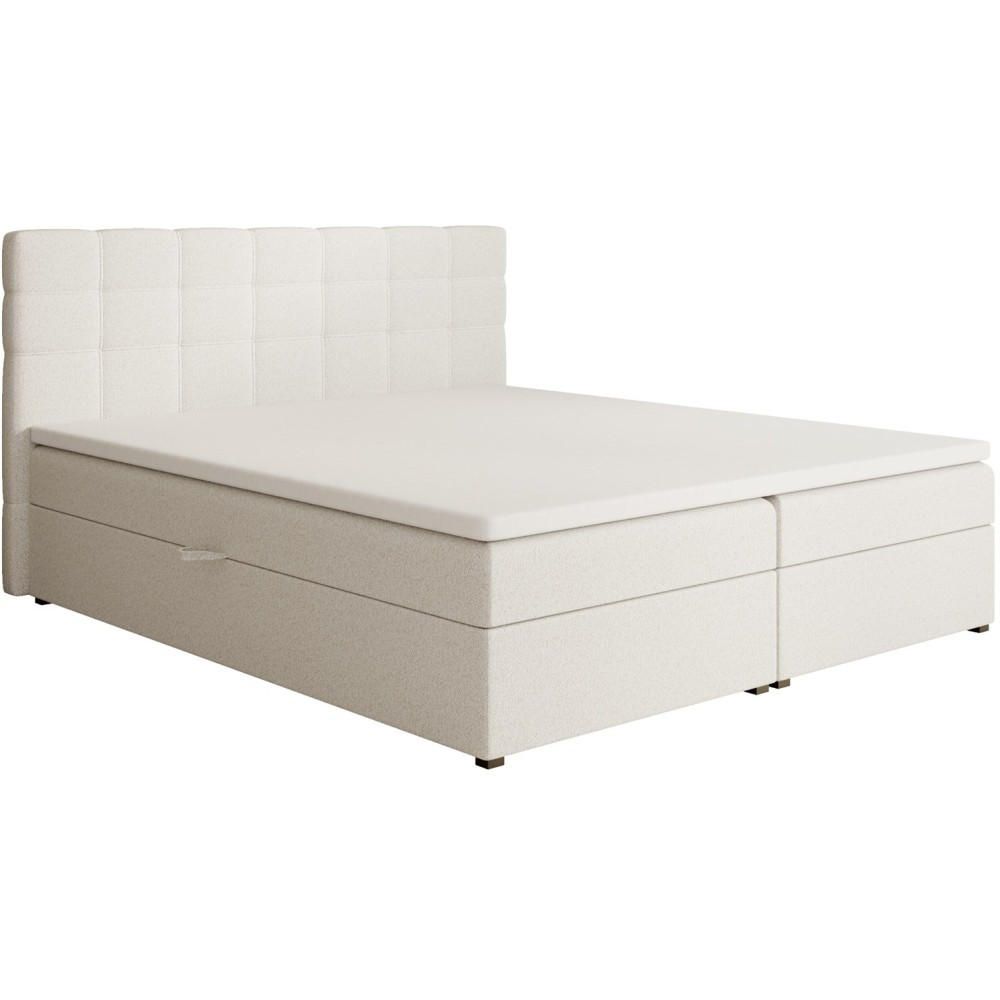 Beautysofa ČALOUNĚNÁ postel Topiq I 184/203/103, tmavě béžová, bouclé látka