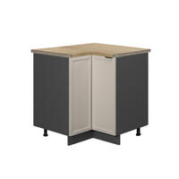 ECKUNTERSCHRANK Fame-Line GrauBeige 80.5 cm , AP Eiche - Greige/Anthrazit, Holzwerkstoff (80.5/82/60cm) - Vicco