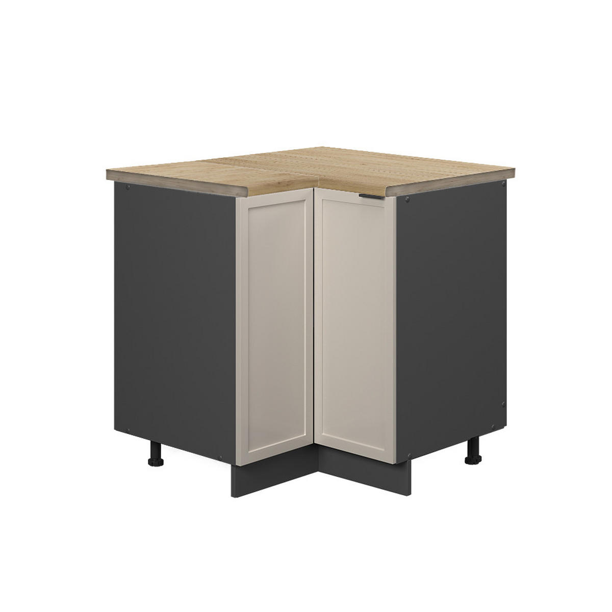 ECKUNTERSCHRANK Fame-Line GrauBeige 80.5 cm, AP Eiche - Anthrazit/Grau, Holzwerkstoff (80.5/82/60cm) - Vicco