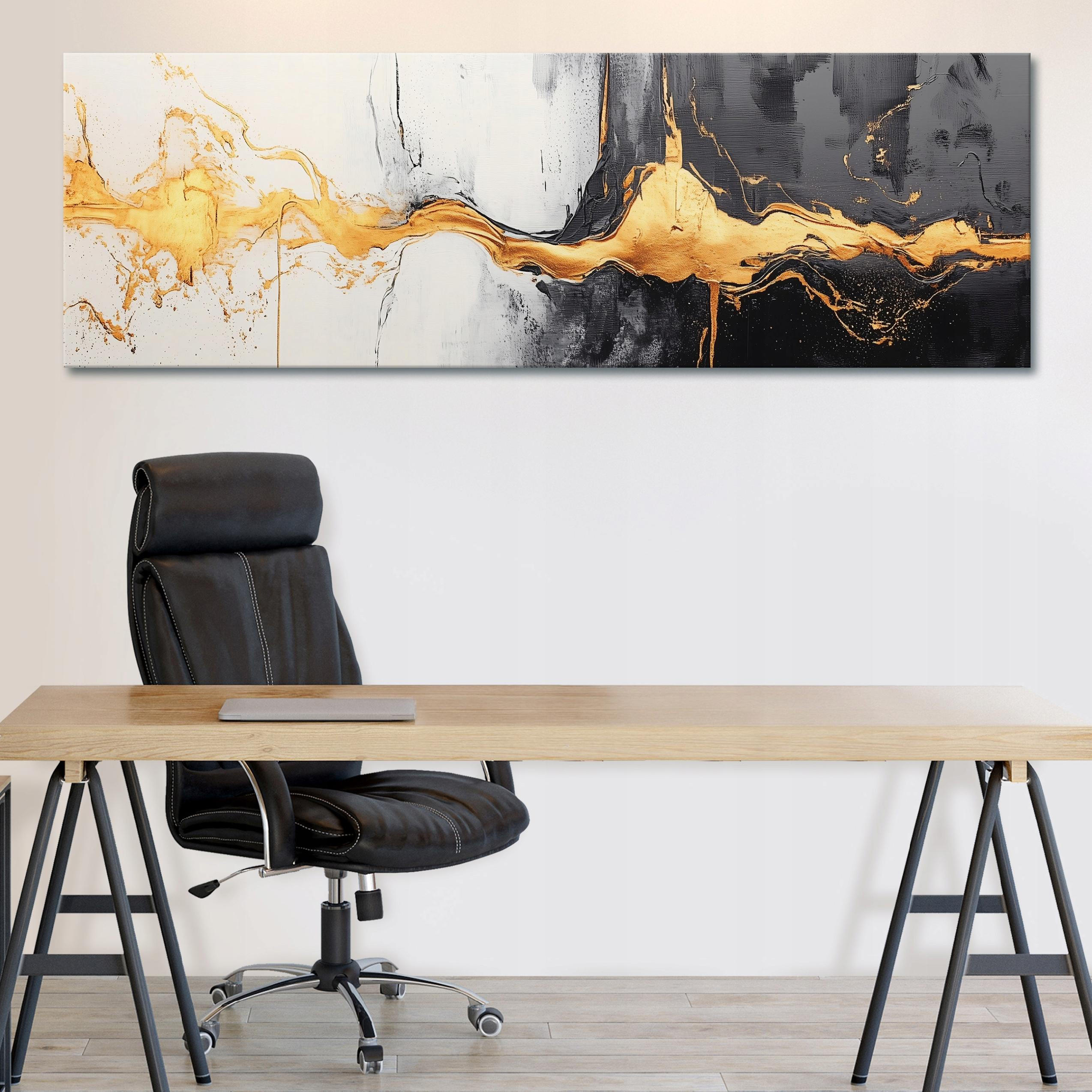 LEINWANDBILD Abstrakt Schwarz Modern 145x45 - Multicolor, Holzwerkstoff (145/45cm) - Wallarena