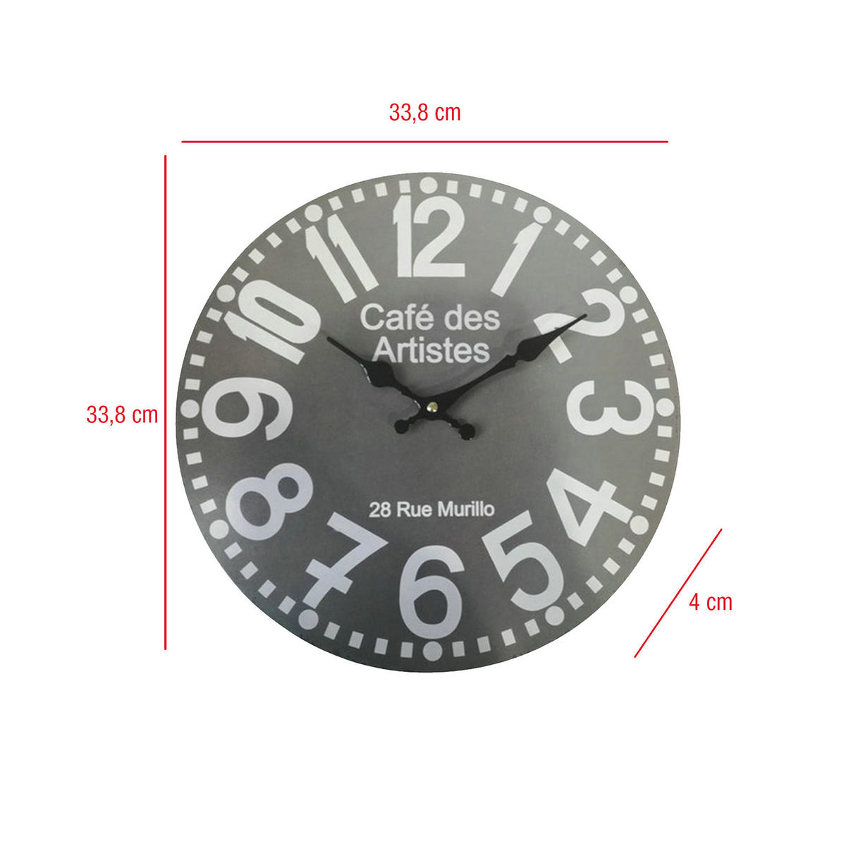 WANDUHR Weiß 4/34/34 cm - Weiß, Holzwerkstoff (4/34/34cm) - Mobili Rebecca