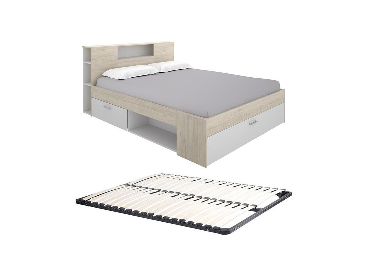 BETTRAHMEN - -Sitzer - Holz, Platte - Naturfarben Hell, Weiß - - Naturfarben/Weiß, Holz (180/200cm) - Vente-Unique