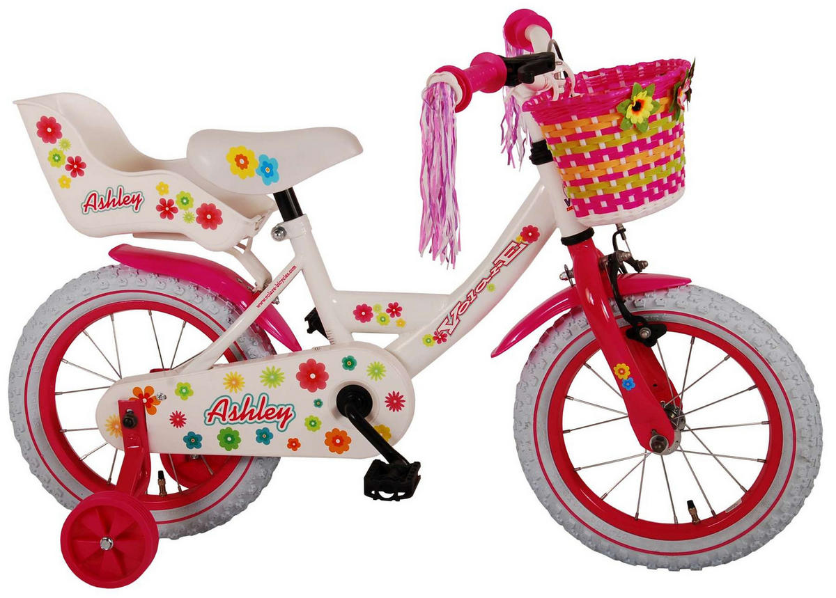 KINDERFAHRRAD Ashley - Mädchen - 14 Zoll - Rücktritt + Handbremse - Weiß - Weiß, Metall (54cm) - TPFSports