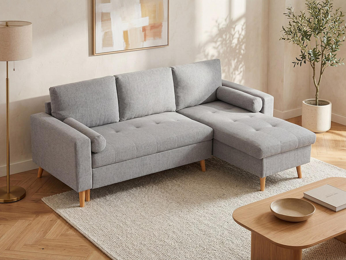 SCHLAFSOFA - -Sitzer - Stoff - Hellgrau - - Hellgrau, Textil (225/88/146cm) - Vente-Unique
