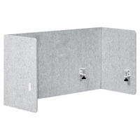 PANOU SEPARATOR DE BIROU 210/61 cm gri Soloa - gri, material textil (210/61/1cm) - Beliani