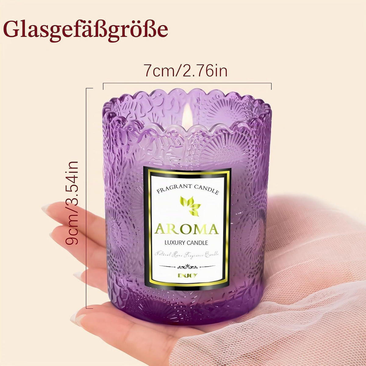 DUFTKERZE im Glas Lavendel 150g - Lila, Paraffin (9cm)