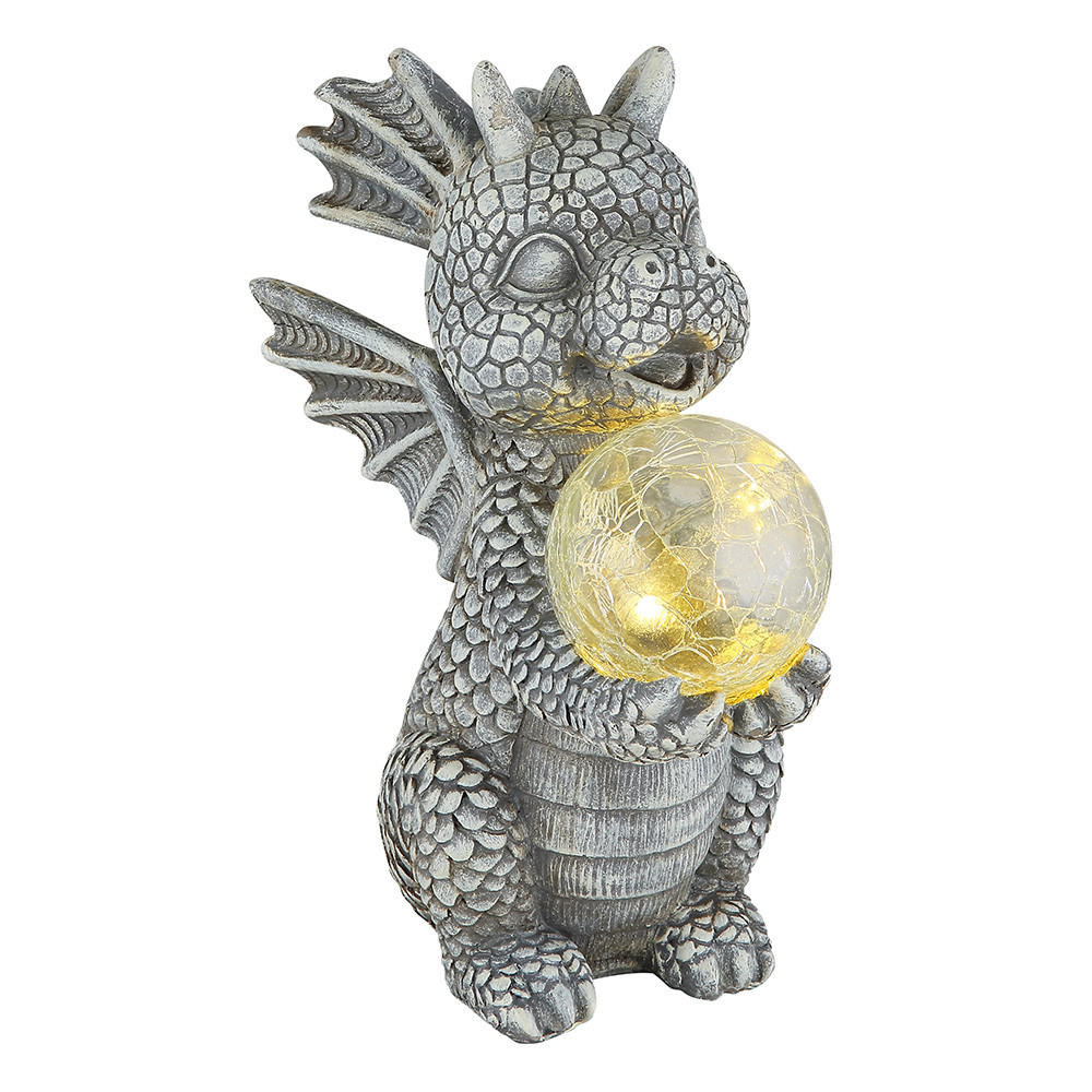 LED AUSSENLEUCHTE Drache Grau - Grau, Glas (19/13.5/27.5cm) - Globo Lighting