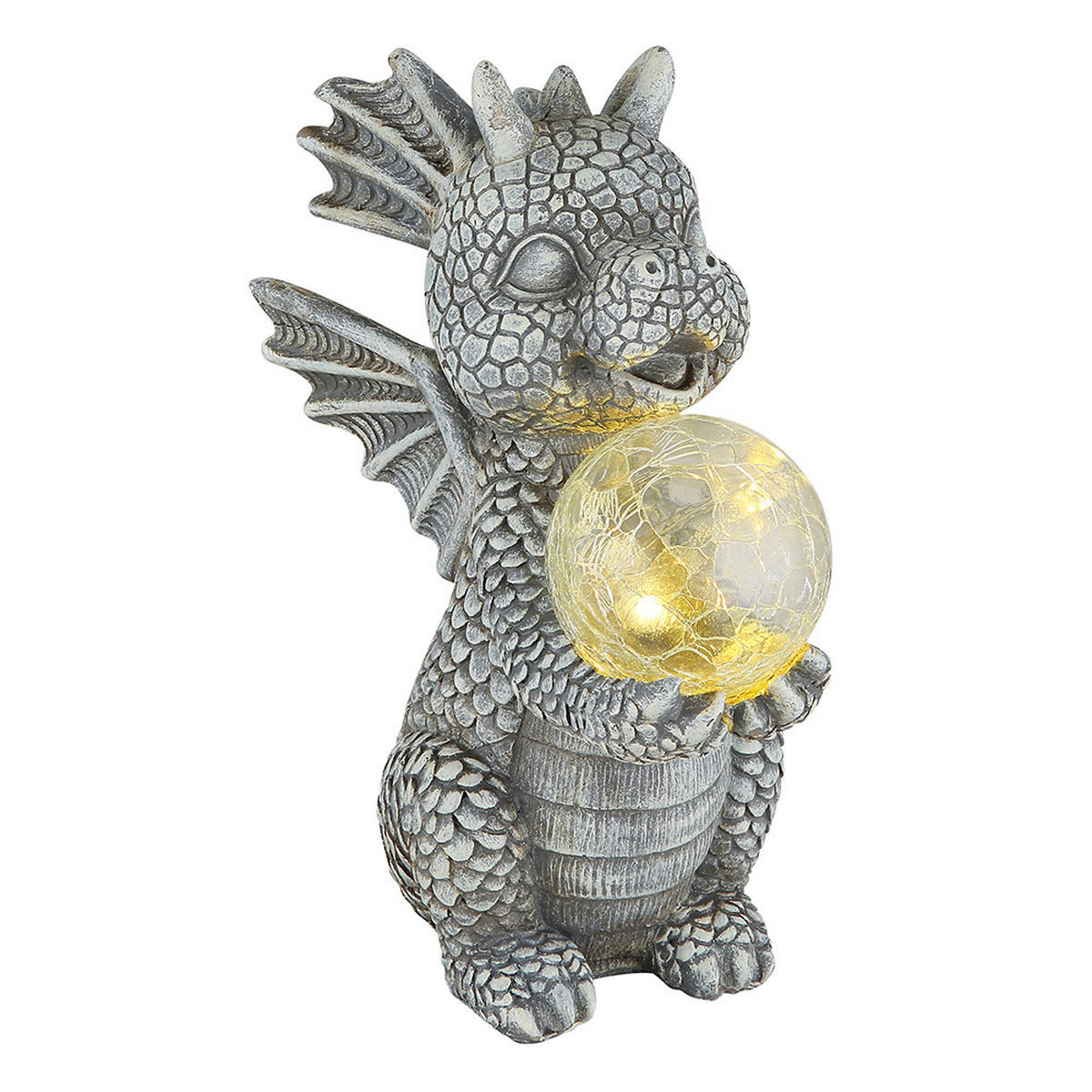LED AUSSENLEUCHTE Drache Grau - Grau, Glas (19/13.5/27.5cm) - Globo Lighting