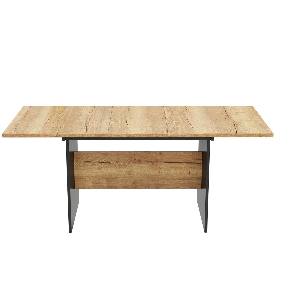 ESSTISCH 140/180/80 cm in Dunkelwalnuss/Schwarz aus MDF, ausziehbar - Schwarz, Holzwerkstoff (180/75/80cm) - Flora Grace