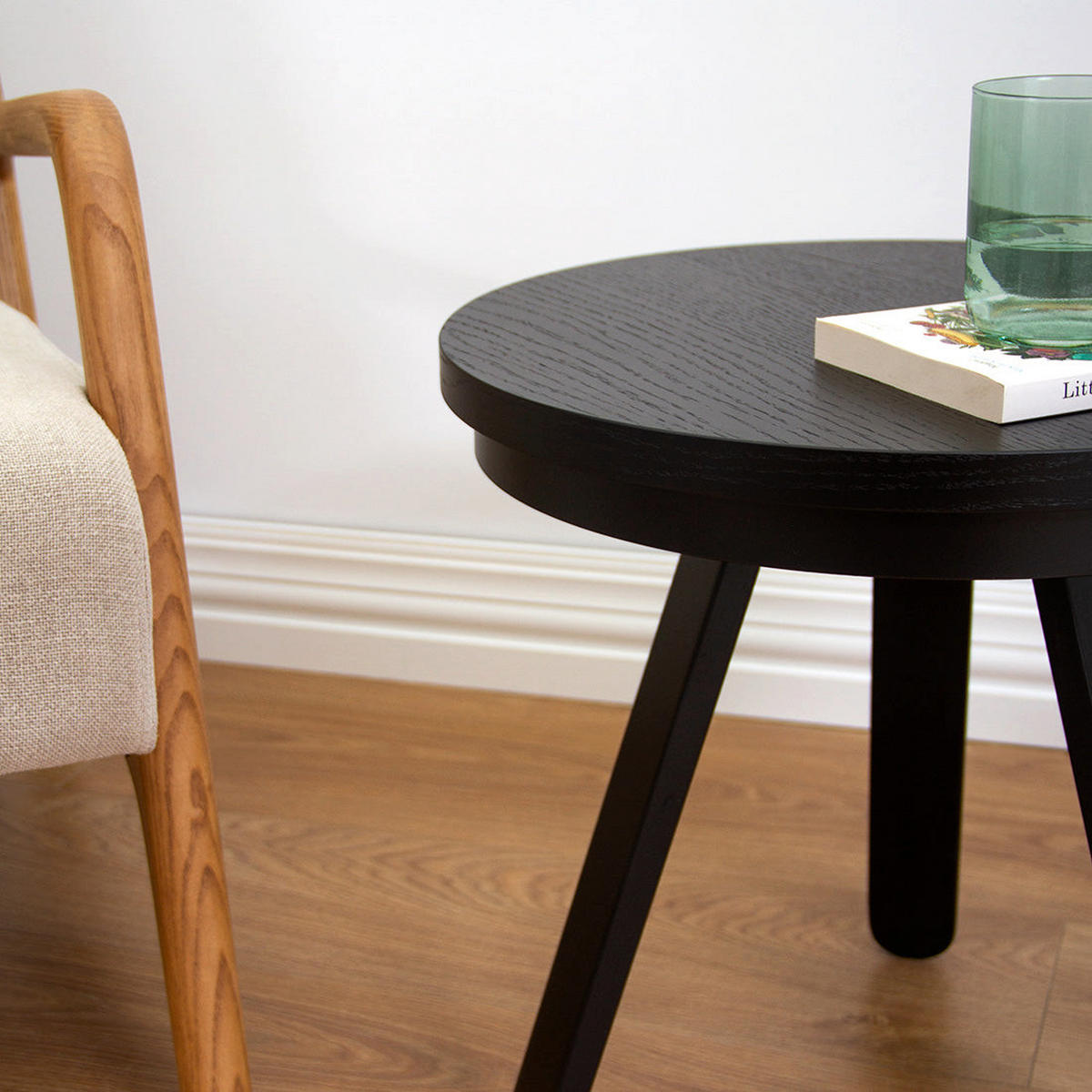 BEISTELLTISCH Batea S mit Tablett - Schwarz, Holz (42/42/42cm) - Woodendot