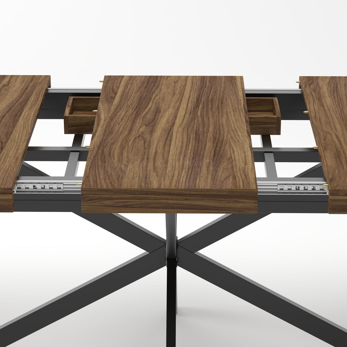 ESSTISCH ausziehbar 140-180/80/76 cm mit verstecktem Stauraum DE-39964 Walnuss - Walnussfarben, Holzwerkstoff (80/180/76cm) - ComfortXL