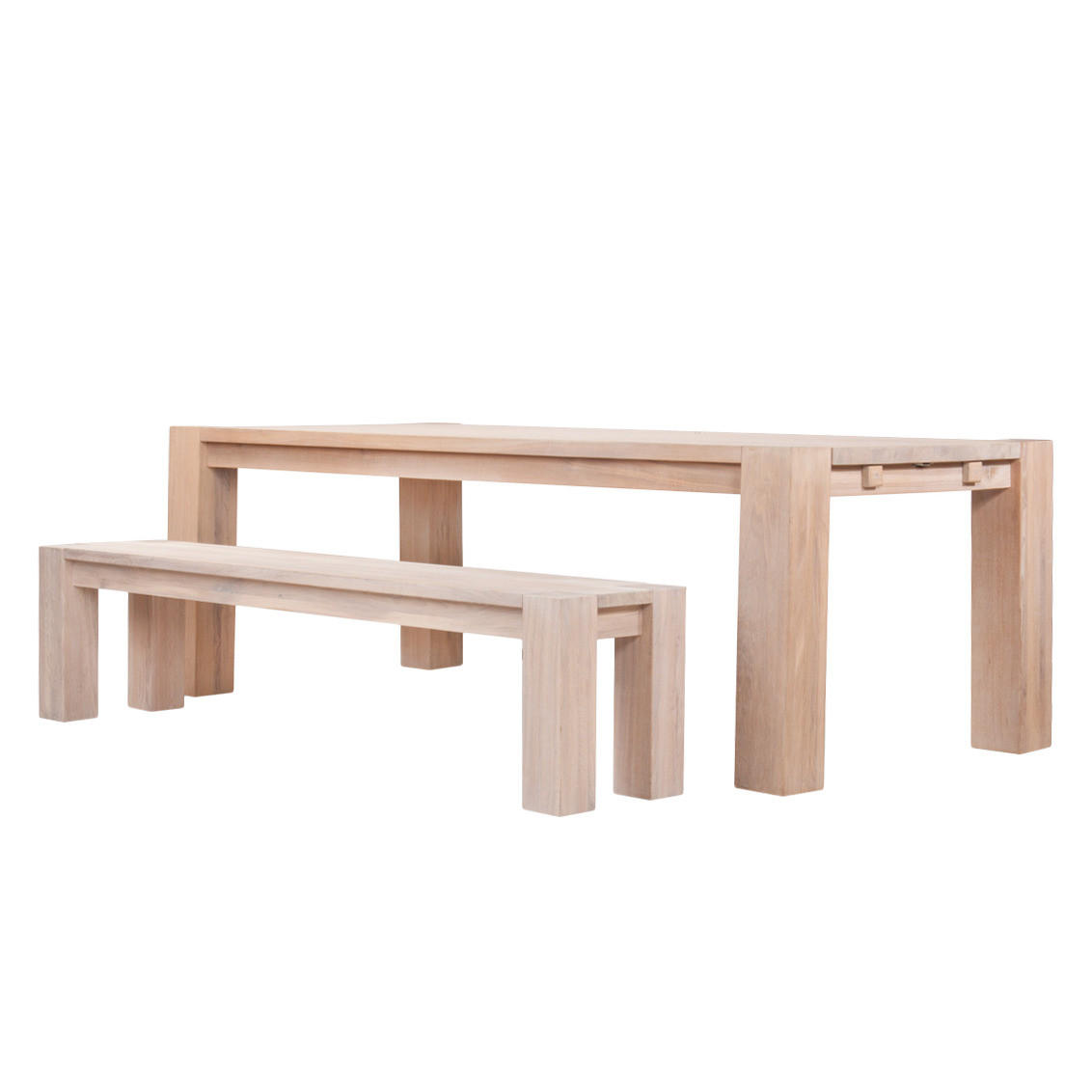 SITZBANK - Eiche massiv - Eichefarben, Holz (225/45/39cm) - home24