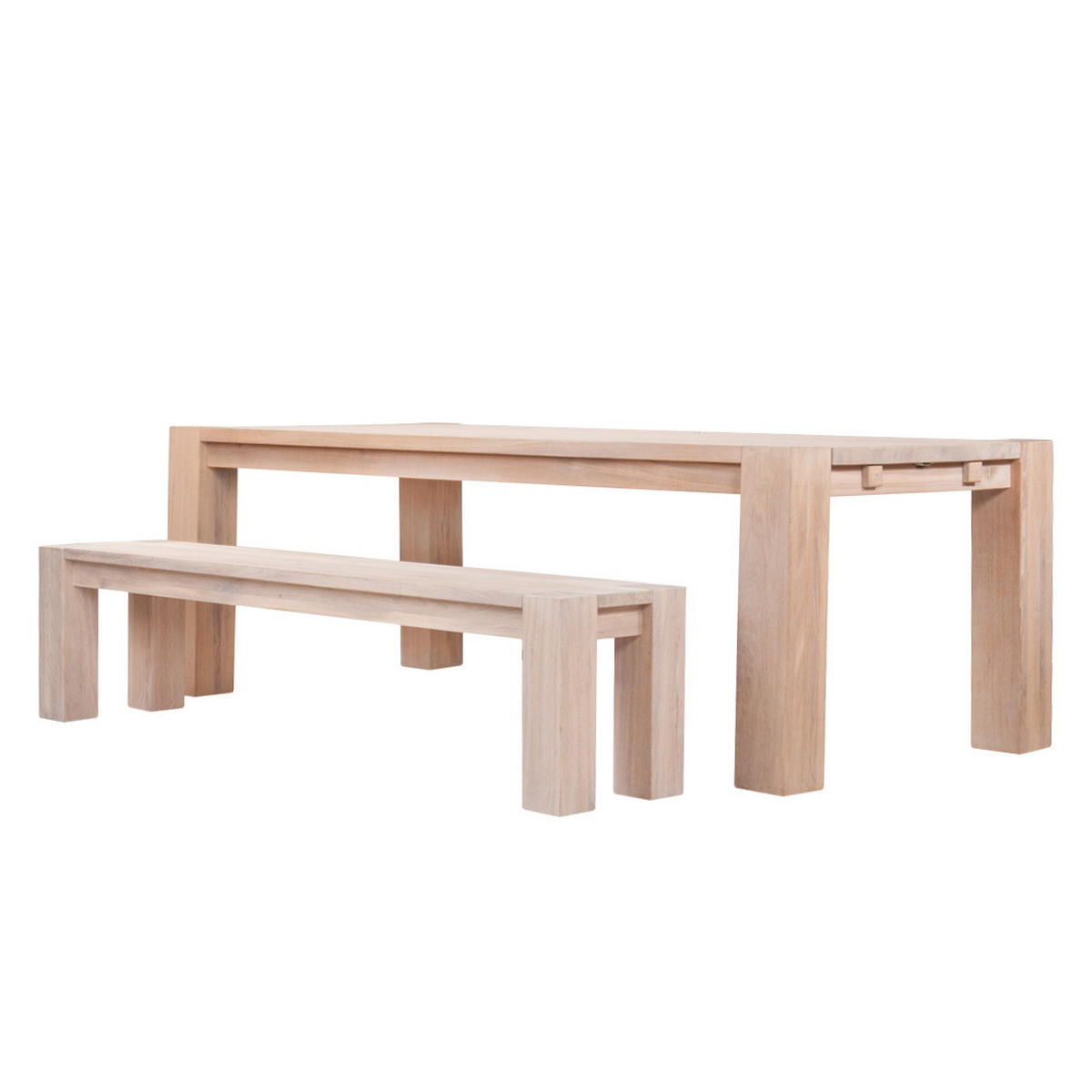 SITZBANK - Eiche massiv - Eichefarben, Holz (225/45/39cm) - home24