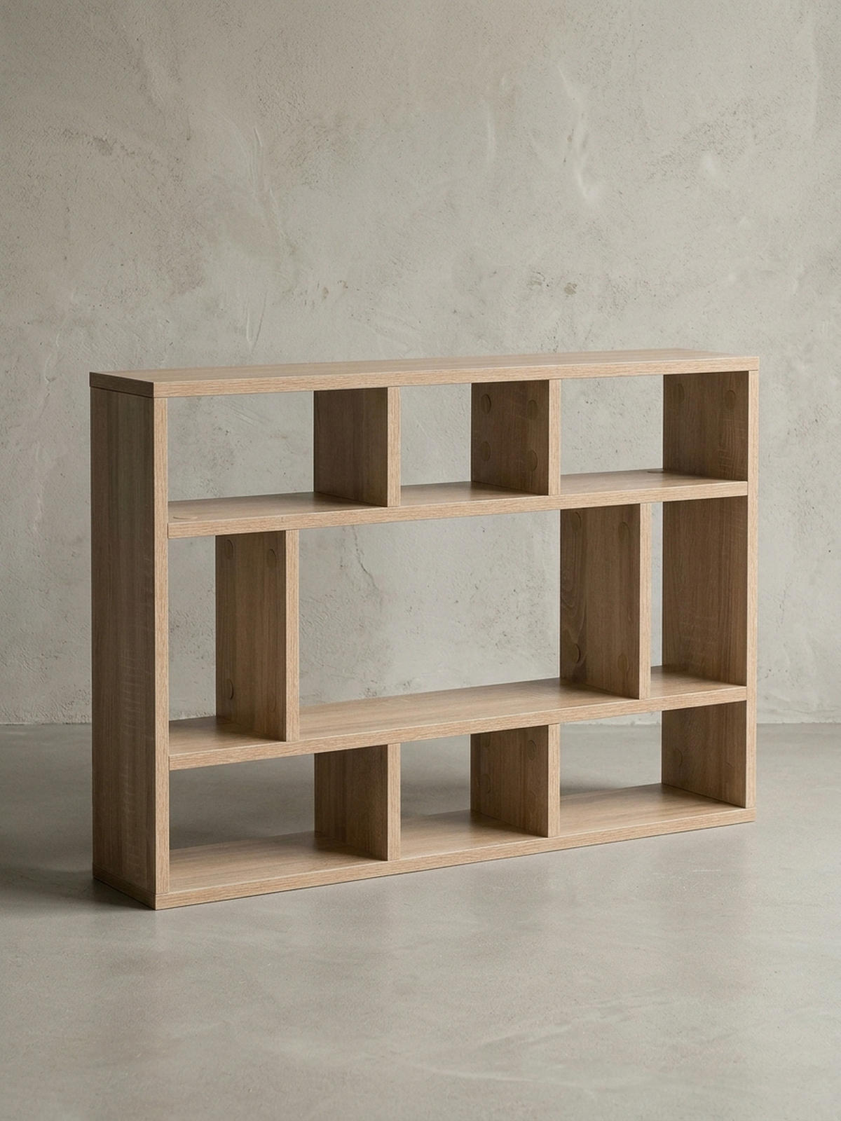 WANDREGAL MAGRA Spanplatte 9 Fächer Modern, Beige 75x16x51 cm - Beige, Holz (75/51/16cm) - KADIMA DESIGN