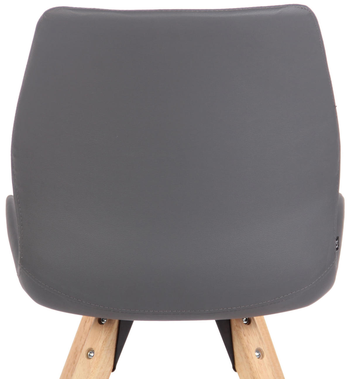 STUHL Lederlook grau - Eukalyptusholzfarben/Grau, Holz/Textil (49/87.5/58cm) - CLP