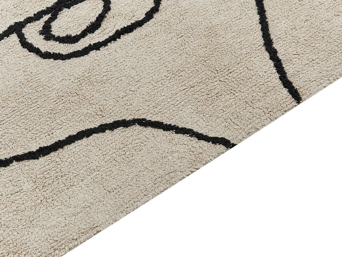 KURZFLOR-TEPPICH Nuru 230/160 cm - Beige, Textil (160/230cm) - Beliani