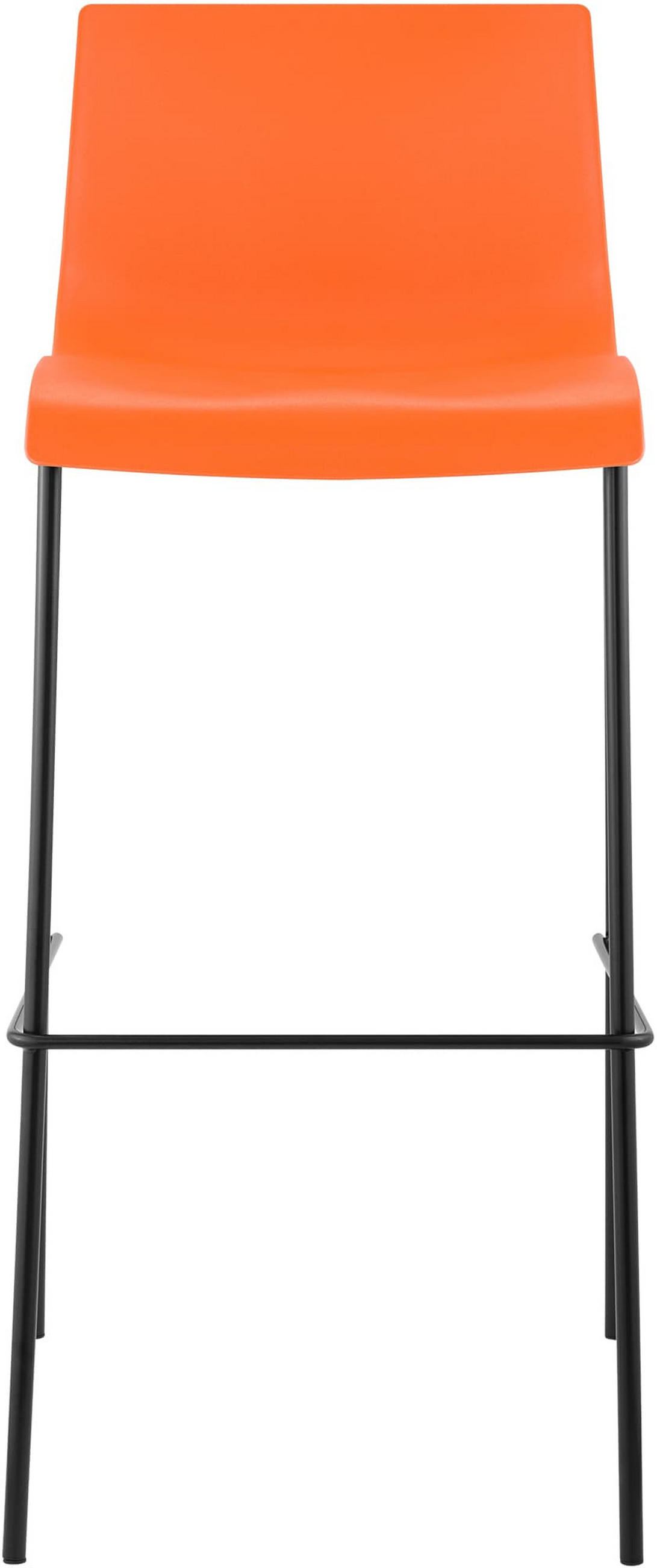 BARHOCKER 2er Set Kunststoff orange - Schwarz/Orange, Kunststoff/Metall (43/100/48cm) - CLP