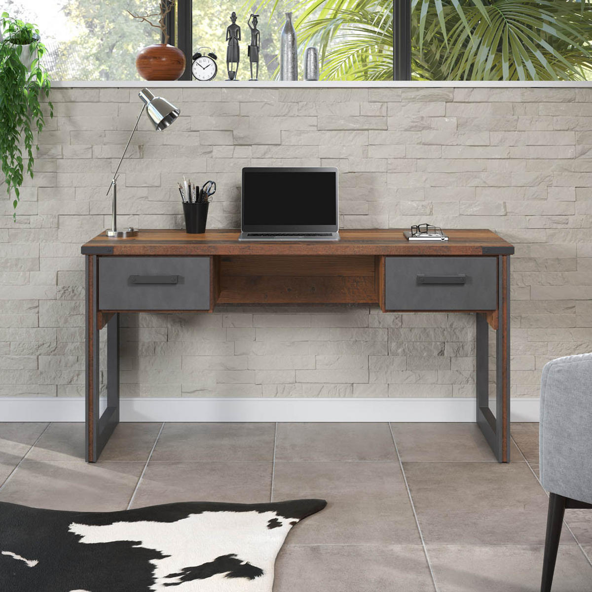 SCHREIBTISCH Holz - Braun, Holzwerkstoff (60/148/75cm) - ebuy24
