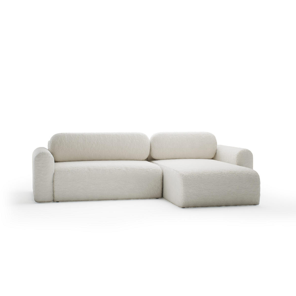 ECKSOFA mit Schlaffunktion Thekla, Creme - Creme, Textil (286/100cm) - Fedve