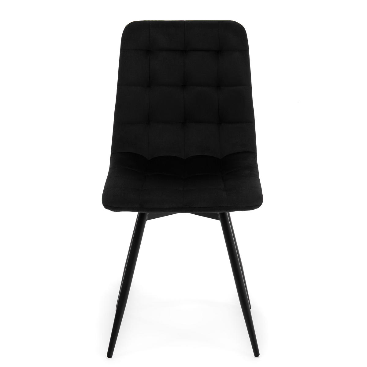 STUHL ARCO drehbar gepolstert mit Steppung - schwarz - Samt Velours - Schwarz, Textil/Metall (46/90/51cm) - NEW HOME