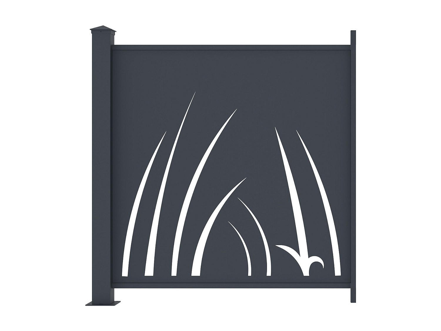 ZAUN - 102.5cm x 7.6cm - Aluminium - anthrazitgrau - BRAMENO - Anthrazit, Metall (102.5/100cm) - Vente-Unique