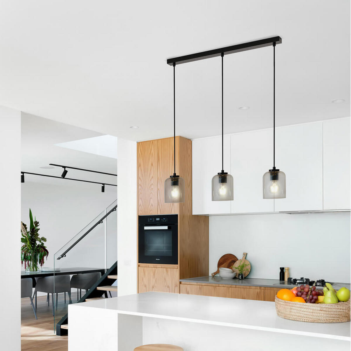 HÄNGELEUCHTE SELINA - Rauchgrau, Hängeleuchte - Grau, Glas (12/68/150cm) - Home Deluxe