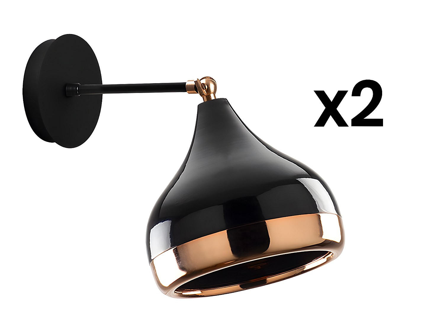 Vente-Unique Wandlampe Schwarz 17x28x17 cm