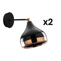 WANDLAMPE - 17 x 17 - metall - schwarz Yildo - Schwarz, Metall (17/28/17cm) - Vente-Unique