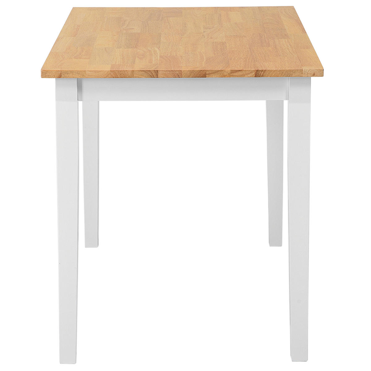 ESSTISCH 114/68/75 cm Weiß, Hellbraun Rechteckig Georgia - Weiß, Holz (115/68/75cm) - Beliani