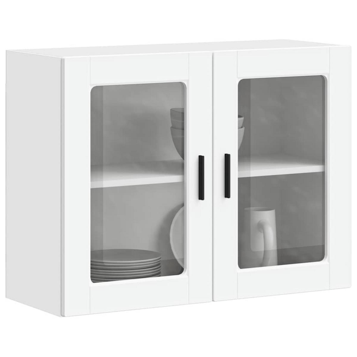 KÜCHEN-HÄNGESCHRANK Mit Glastür Weiss - Weiß, Holzwerkstoff (31/60/80cm) - vidaXL