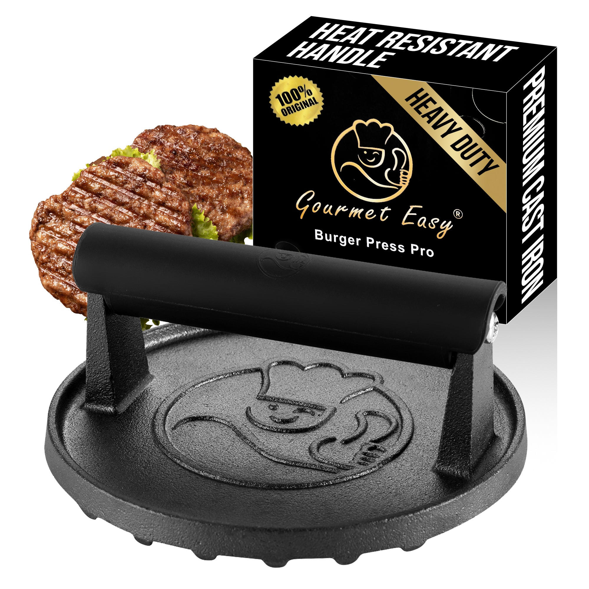 Gourmet Easy Burgerpresse Schwarz 15.2x6.5x15.2 cm