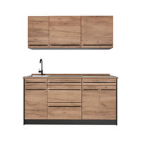 SINGLEKÜCHE R-Line, Goldkraft Eiche/Anthrazit, 160 cm Arbeitsplatte Goldkraft Eiche - Honigeiche/Anthrazit, Holzwerkstoff (160/81.6/60cm) - Vicco