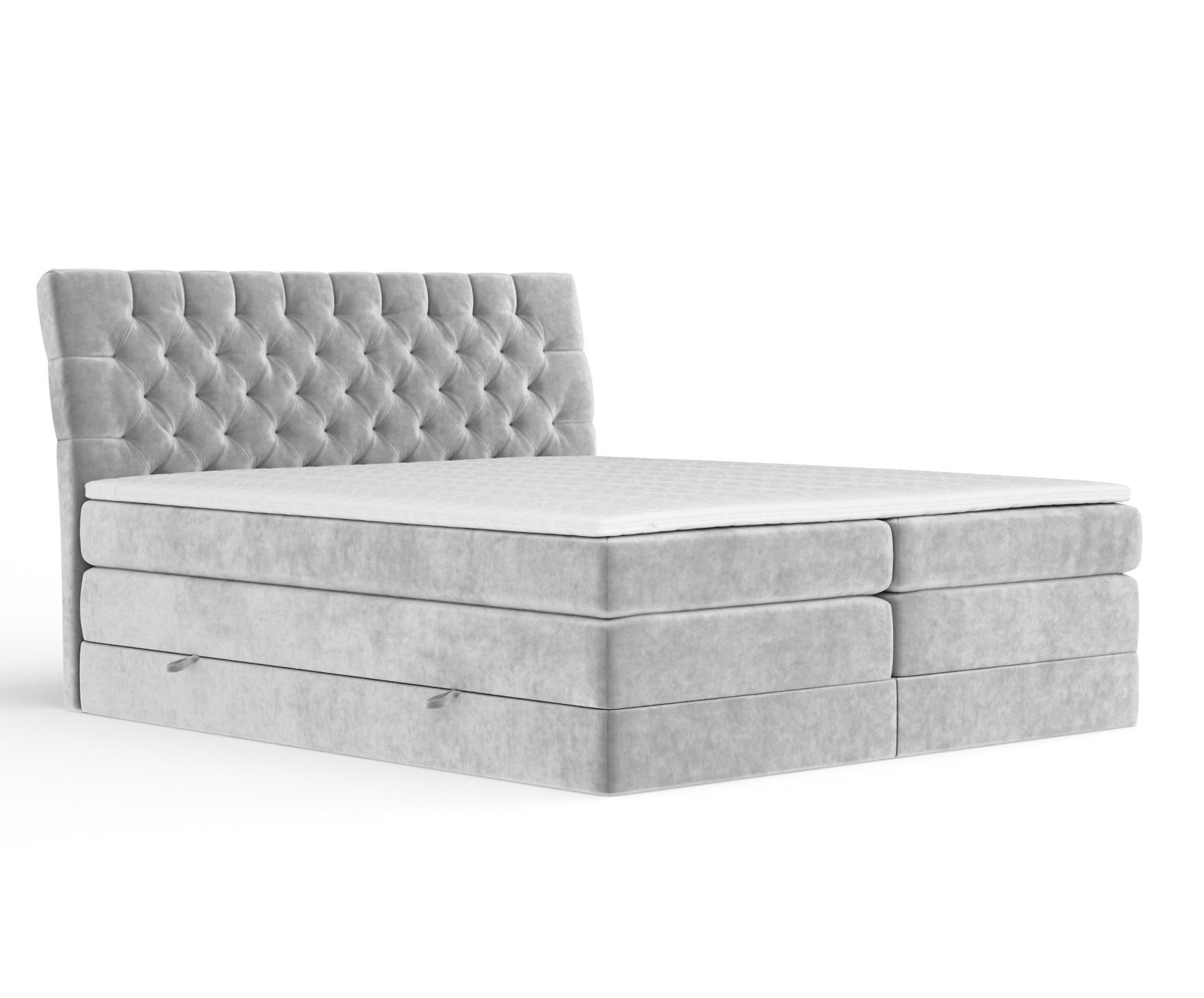 BOXSPRINGBETT Seraphine Hellgrau 140/200 cm - Hellgrau/Schwarz, Holz/Holzwerkstoff (140/200cm) - Maison de Reve