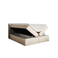 BOXBETT 160 x 200 cm mit H3 Taschenmatratze TRAPANI, Topper 5 cm und Bettkasten, Hellbeige - Beige, Holz/Textil (160/200cm) - Trada