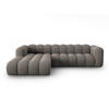 ECKSOFA modular links Lupine aus Chenille-Stoff grau 4 Sitzplätze - Grau, Textil (177/290cm) - Micadoni